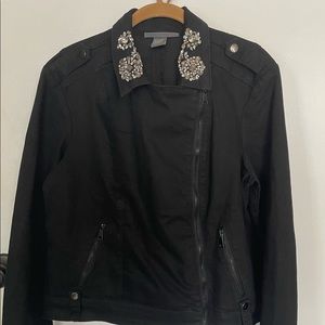 Kate & Mallory Women's Size L Black Jacket with "bling" collar